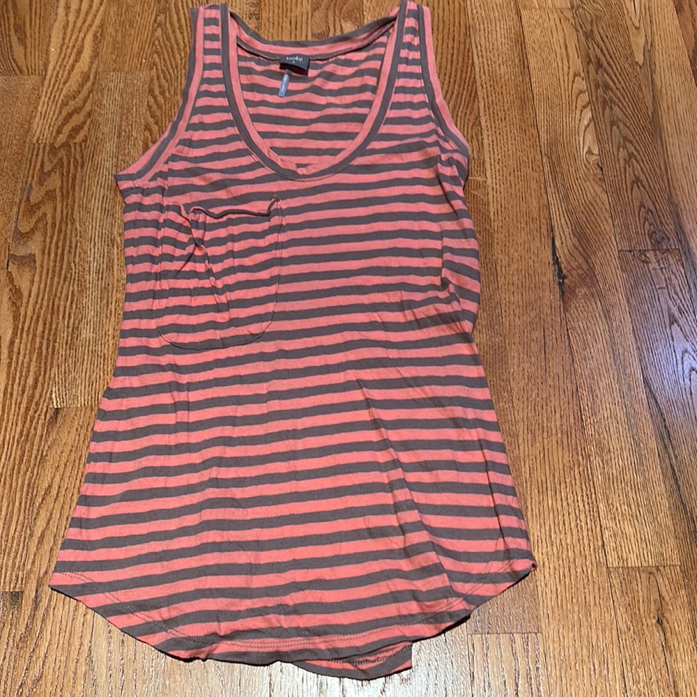 Bobi brown and pink stripe tank size small